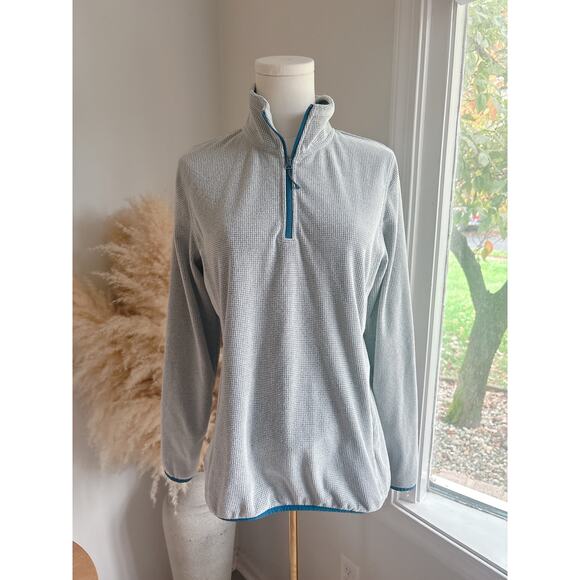 Orvis Women’s 1/4 Zip Microgrid Fleece Pullover Jacket Small Blue Gray Gorpcore - Picture 1 of 9